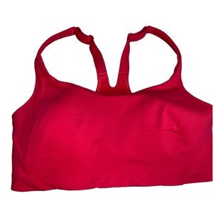 Lululemon All Powered Up Carnation Red Sports Bra 38DD Medium Support